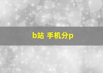 b站 手机分p